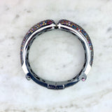 Sterling Silver and Multicolor Sapphire Hinged Cuff Bracelet