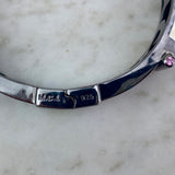 Sterling Silver and Multicolor Sapphire Hinged Cuff Bracelet