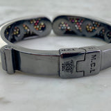 Sterling Silver and Multicolor Sapphire Hinged Cuff Bracelet