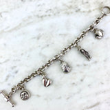 Sterling Silver Animal Five Charm Bracelet