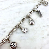 Sterling Silver Animal Five Charm Bracelet