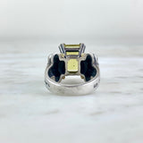 18K Yellow Gold and Sterling Silver Quartz Caviar Cocktail Ring