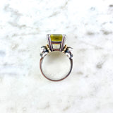 18K Yellow Gold and Sterling Silver Quartz Caviar Cocktail Ring