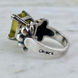 18K Yellow Gold and Sterling Silver Quartz Caviar Cocktail Ring