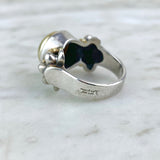 18K Yellow Gold and Sterling Silver Caviar Cocktail Ring