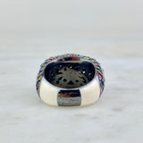 Sterling Silver and Multicolor Sapphire Cocktail Ring