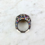 Sterling Silver and Multicolor Sapphire Cocktail Ring