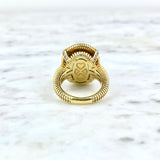 18K Yellow Gold, Prasiolite and Diamond Cocktail Ring