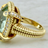 18K Yellow Gold, Prasiolite and Diamond Cocktail Ring
