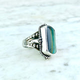 Sterling Silver Moonstone Labradorite Cocktail Ring
