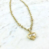 18K Yellow Gold, Canary Crystal and Diamond Pendant Necklace