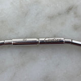 18K Diamond Double C Pendant Omega Chain Necklace