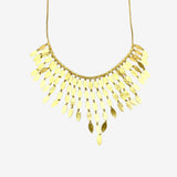 24K Hammered Yellow Gold Willow Leaf Necklace