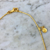 24K Hammered Yellow Gold Willow Leaf Necklace