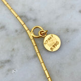 24K Hammered Yellow Gold Willow Leaf Necklace