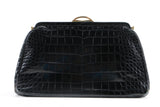 Black Alligator Leather Clutch