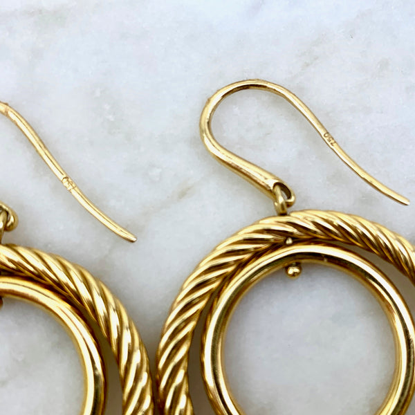 18K Yellow Gold Mobile Drop Earrings