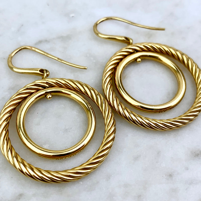 18K Yellow Gold Mobile Drop Earrings