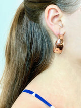 Sterling Silver Goddess Hoop Rosé Earrings