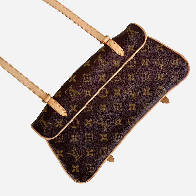 Brown and Tan Monogram Pochette Marelle Shoulder Bag