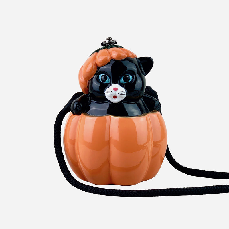Multicolored Wooden 'Black Cat' Crossbody Bag