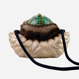 Multicolored Wooden and Faux Fur 'Santa Claus' Crossbody
