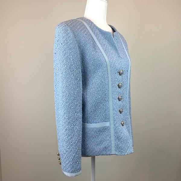 Light-Blue Wool Bouclé Jacket