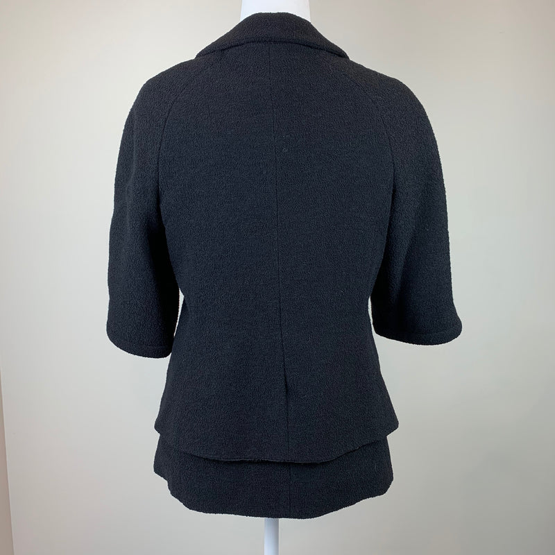 Black Notch-Lapel Wool Jacket