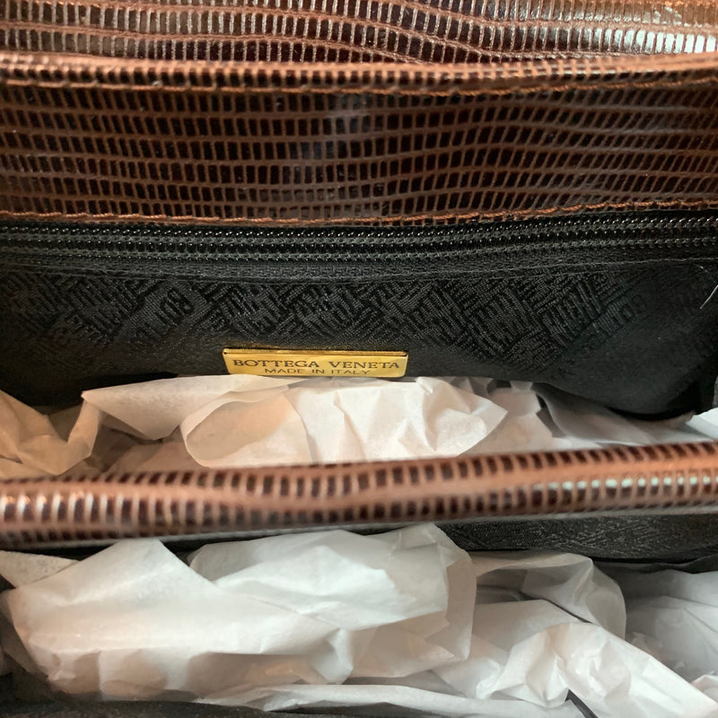 Brown Lizard Leather Shoulder Bag