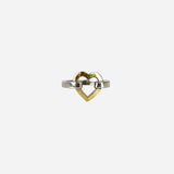 Sterling Silver and 18K Yellow Gold Open 'Heart' Ring