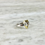 Sterling Silver and 18K Yellow Gold Open 'Heart' Ring