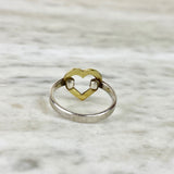 Sterling Silver and 18K Yellow Gold Open 'Heart' Ring