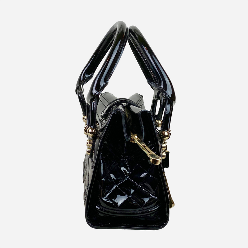 Black Patent Leather Small Manor Handbag