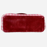 Wool and Red Suede Shoulder Bag