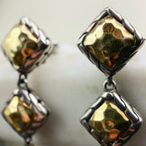 Sterling Silver and 22K Gold Parlu Square Drop Earrings