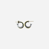 Sterling Silver and 18K Yellow Gold Small Crossover Hoops