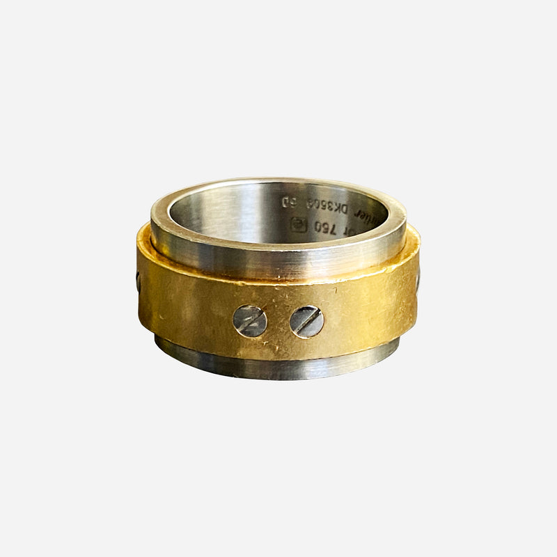 Stainless Steel and 18K Yellow Gold Santos 100 Ring
