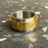 Stainless Steel and 18K Yellow Gold Santos 100 Ring