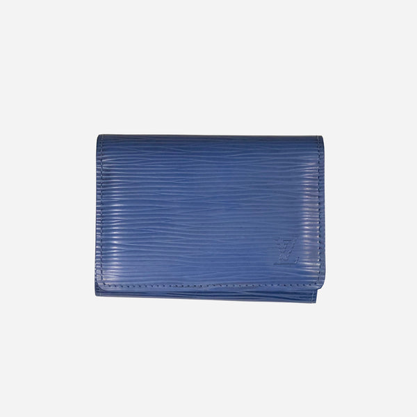 Blue Epi Leather Business Cardholder