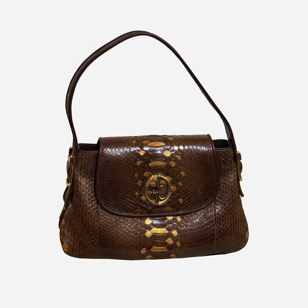 Brown Python 1973 Shoulder Bag