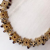 Gold-Tone and Crystal Beaded Choker Necklace