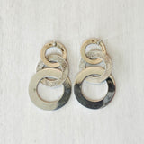 Sterling Silver Circular Drop Earrings