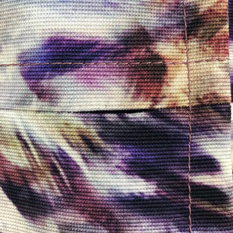 Purple Abstract Print Notch-Lapel Blazer