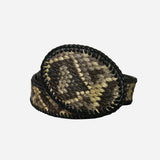 Green and Dark Brown Snake Skin Style Leather Belt