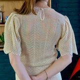 Cream Mid-Length Sheer Crochet Dress