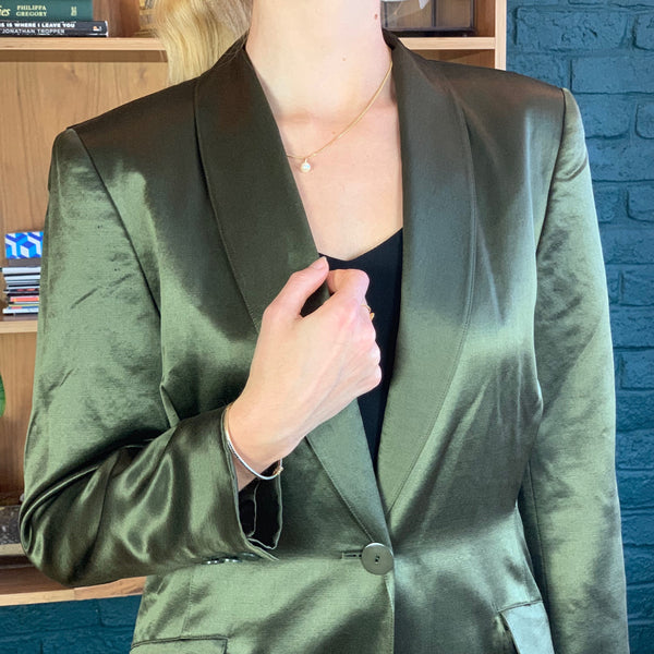 Metallic Green Oversized Blazer