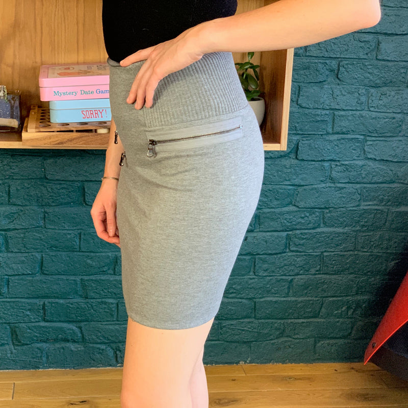 Gray Mini Bodycon Skirt