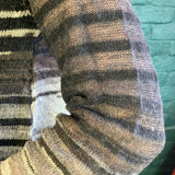 Striped Light Weight Sheer Wool Knit Sweater