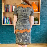 Abstract Printed Knee-Length Dress