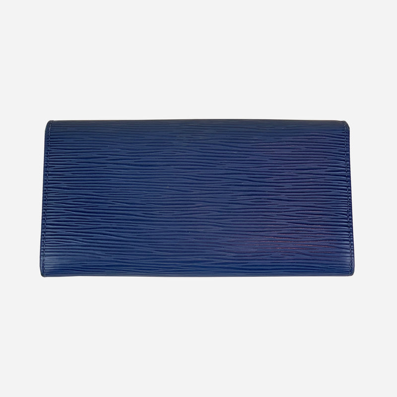 Blue Epi Leather Sarah Wallet
